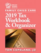 Family Child Care 2019 Tax Workbook & Organizer